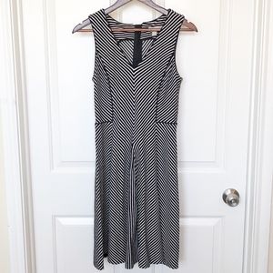 Striped Fit and Flare Dress || Banana Republic